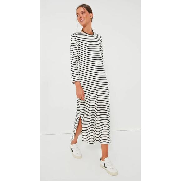 NWT Pomander Place Gio Maxi Dress Navy Stripe Size Small Tuckernuck Coastal Prep - Picture 1 of 8